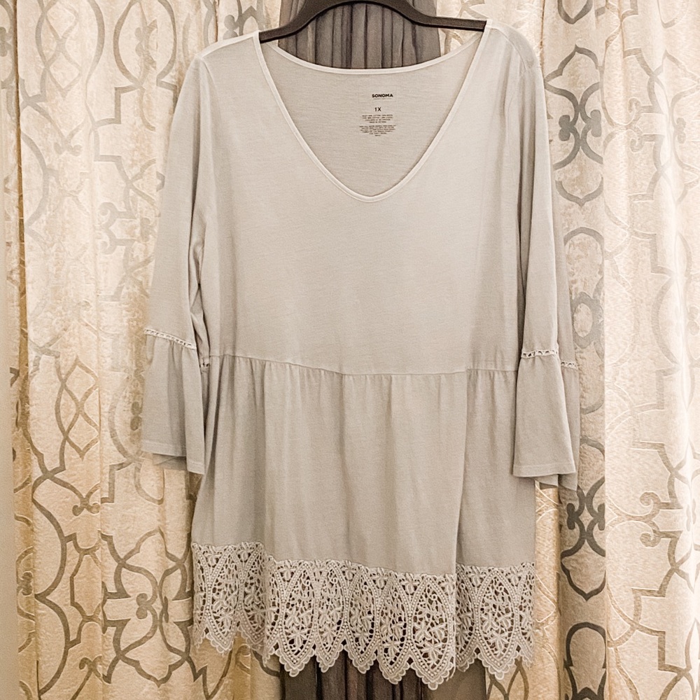 Sonoma light blue babydoll dress tee